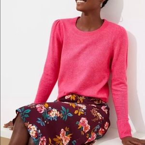 LOFT Hot Pink Crewneck Sweater